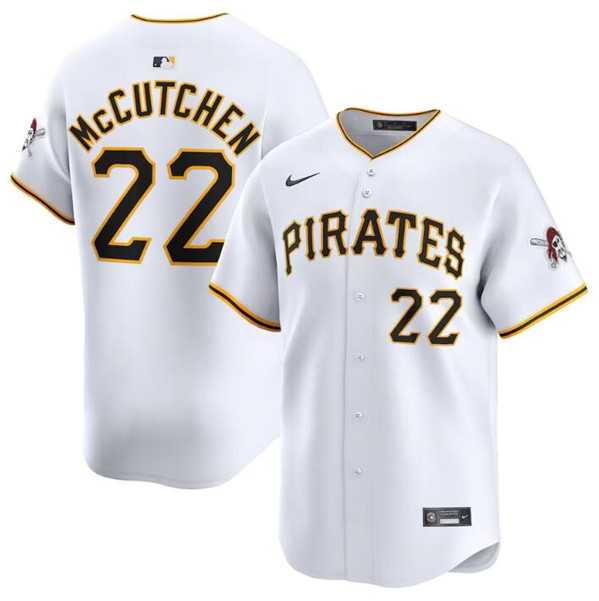 Mens Pittsburgh Pirates #22 Andrew McCutchen White Home Limited Baseball Stitched Jersey Dzhi